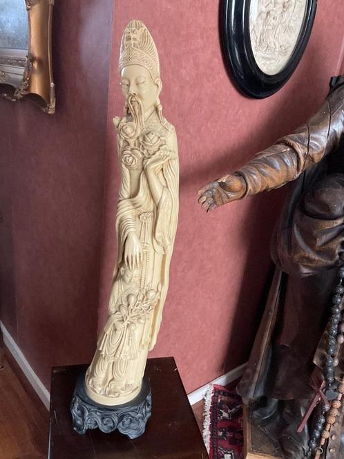 Punt gaaf Chinees Beeld  Ivorine (geen ivoor), Antiek en Kunst, Curiosa en Brocante, Ophalen