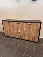 Modern Dressoir Zwart/Houtnerf, Huis en Inrichting, Kasten | Dressoirs, Ophalen, Gebruikt, 150 tot 200 cm, Met lade(s)