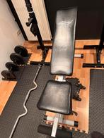 Complete gym met halter-bank halter steun,stangen en gewicht, Ophalen, Zo goed als nieuw