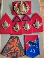 Lot Infanterie emblemen baret, kraagspiegels, Verzamelen, Ophalen of Verzenden, Landmacht, Nederland, Embleem of Badge