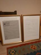 2 fotolijsten 50x70 goudkleurig, Huis en Inrichting, Woonaccessoires | Lijsten, Ophalen, Zo goed als nieuw, Hout, Minder dan 50 cm