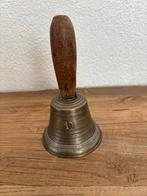 Antieke Koperen Schoolbel met Houten Handvat, Ophalen of Verzenden, Koper