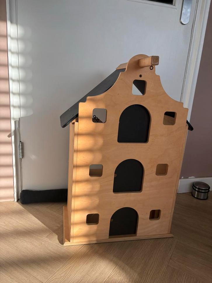 Houten Grachtenpand Poppenhuis, Kinderen en Baby's, Speelgoed | Poppenhuizen, Gebruikt, Poppenhuis, Ophalen