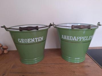 Reseda groen emaille aardappelen + groenten emmer BK beschikbaar voor biedingen