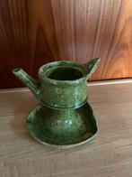 Groene Keramische Oliebrander/Aromabrander, Antiek en Kunst, Antiek | Keramiek en Aardewerk, Ophalen of Verzenden
