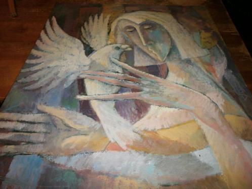 olieverfschilderij religieuze afbeelding goed geschilderd, Antiek en Kunst, Kunst | Schilderijen | Klassiek, Ophalen
