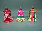 Drie oude vintage antieke kerstballen klokjes, Ophalen of Verzenden, Zo goed als nieuw