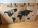 Map of the world (steenlook) groot (210x120cm), Huis en Inrichting, Zo goed als nieuw, Ophalen