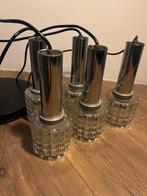 Vintage jaren 70 waterval hanglamp, Huis en Inrichting, Ophalen, Gebruikt, 50 tot 75 cm, Glas