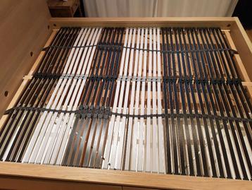 Ikea Malm bed 160cm, eikenfineer, incl lades en lattenbodems - afbeelding 5