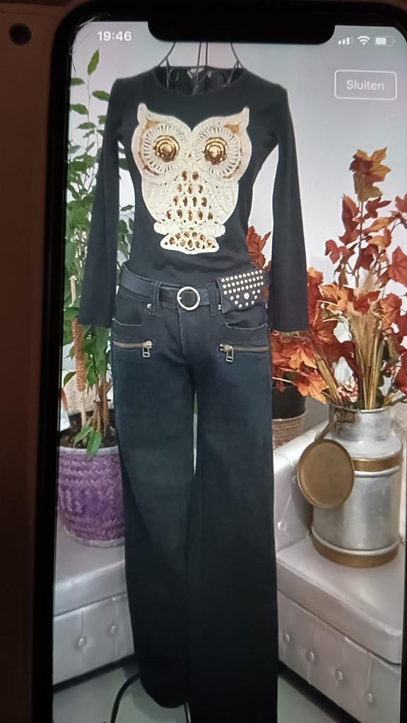 Gave set, zwarte jeans mt s/m en shirt mt s, Kleding | Dames, Overige Dameskleding, Zo goed als nieuw, Ophalen of Verzenden