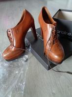 Caroline Biss camel veter schoenen hoge hak, 39 NIEUW, Bruin, Verzenden, Nieuw, Schoenen met hoge hakken