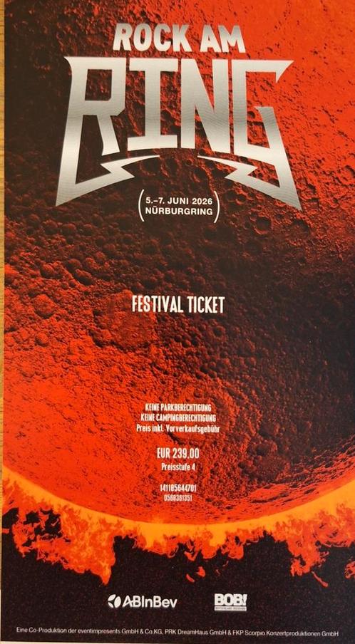 Rock Am Ring 2026, Tickets en Kaartjes, Concerten | Pop, Eén persoon, Juni