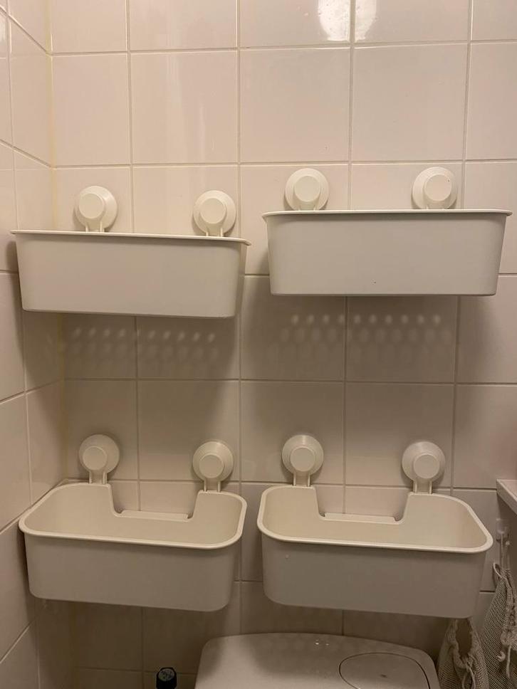 Badkamer accessoires met zuignap - Ikea, Huis en Inrichting, Badkamer | Badkamermeubels, Gebruikt, Overige typen, Ophalen