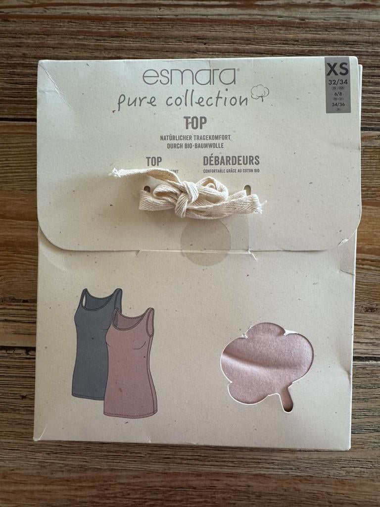 * nieuw * 2 heerlijke, comfortabele bio katoen hemdjes mt XS, Kleding | Dames, Ondergoed en Lingerie, Ophalen of Verzenden, Hemd