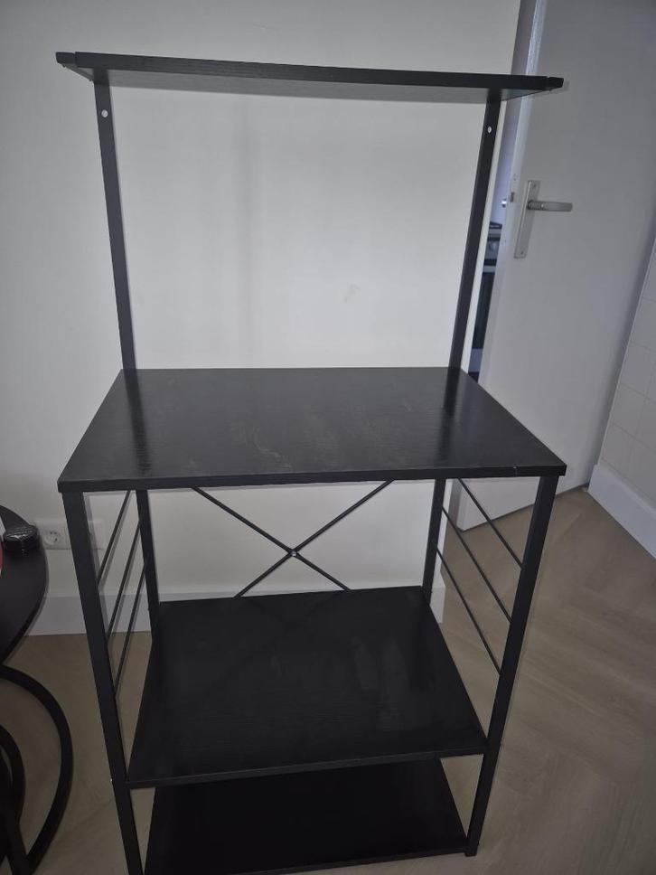 VidaXL magnetronkast- zwart- 60x39,6x123 cm- 4 Laags, Huis en Inrichting, Keuken | Keukenelementen, Zo goed als nieuw, 100 tot 150 cm