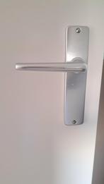 2x deurklinken kamer, 1x deurklink wc zilver, Doe-het-zelf en Verbouw, Hang- en Sluitwerk, Ophalen of Verzenden, Rvs, Klink of Kruk