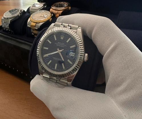 Rolex Datejust 41 – Fluted Blue Dial – Jubilee – Ref. 126334, Sieraden, Tassen en Uiterlijk, Horloges | Dames, Nieuw, Rolex, Staal