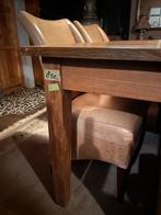 Massief houten eethoek met 6 stoelen, Huis en Inrichting, Ophalen of Verzenden, Gebruikt, 6 tot 8 stoelen
