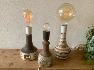 Vintage Deense Tafellampen Chamotte Klei beschikbaar voor biedingen
