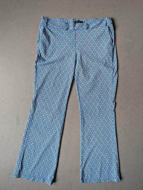 Lady Day XL poppy flared travelstof broek., Kleding | Dames, Broeken en Pantalons, Zo goed als nieuw, Maat 42/44 (L), Blauw, Lang