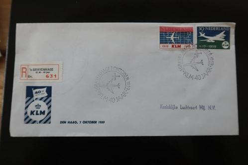 KLM 40 jaar 1959, Postzegels en Munten, Brieven en Enveloppen | Nederland, Envelop, Ophalen of Verzenden