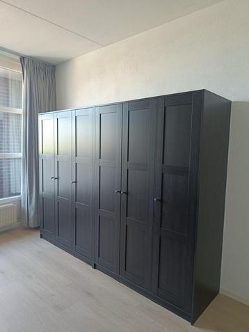 Wardrobe with 3 doors, black-brown, 117x176 cm (2 units)