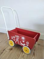 Vintage Zweeds houten poppenwagen duw karretje, Kinderen en Baby's, Speelgoed | Houten speelgoed, Verzenden, Gebruikt, Duw- of Trekspeelgoed
