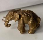 Klein Messing beeldje indische olifant miniatuurtje, Ophalen of Verzenden, Zo goed als nieuw, Dier
