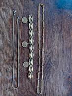 2 x ketting 40 - 48 cm Lengte 1 armband double met 3 bedels, Sieraden, Tassen en Uiterlijk, Kettingen, Ophalen, Gebruikt, Goud