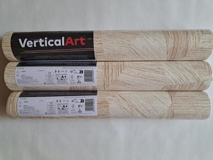 licht beige HOUTMOTIEF BEHANG grafisch vliesbehang - A66601, Huis en Inrichting, Stoffering | Behang, Beige, Bruin, minder dan 10 m²