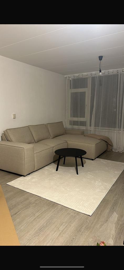 Gio hoekbank Seats and Sofas – beige Weave stof + garantie, Huis en Inrichting, Banken | Bankstellen, Zo goed als nieuw, Vierpersoons of meer