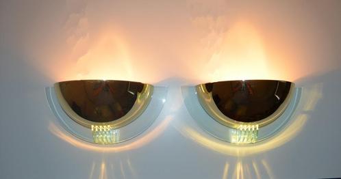 Set Vintage Dutch Designlampen - Space age / Art-Deco 1970, Huis en Inrichting, Lampen | Wandlampen, Gebruikt, Kunststof, Metaal