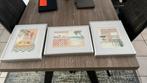 3 Ingelijste Borduurwerkjes Strandthema, Antiek en Kunst, Ophalen