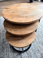 Salontafelset van mangohout., Ophalen, Gebruikt, 50 tot 100 cm, Rond