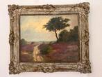 H. Gooijer, olieverf op doek, heidelandschap, Antiek en Kunst, Ophalen