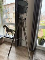 Stijlvolle staande lamp met houten voet, Ophalen, Gebruikt, Hout, 150 tot 200 cm