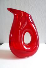 Vaas van rood glas heel apart ontwerp, vogelbek, Ophalen of Verzenden, Minder dan 50 cm, Rood, Glas