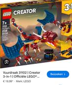 LEGO Creator 31102 Vuurdraak 3-in-1, Kinderen en Baby's, Speelgoed | Duplo en Lego, Ophalen of Verzenden, Zo goed als nieuw, Complete set