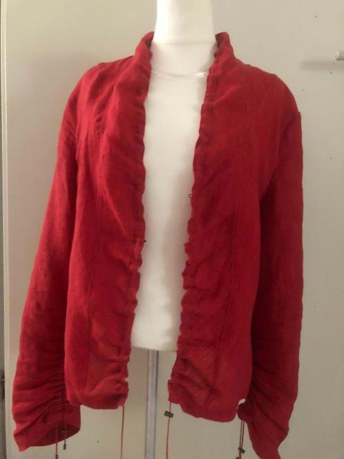 rood linnen jasje - blazer - Claudia Sträter - als nieuw - 4, Kleding | Dames, Jasjes, Kostuums en Pakken, Nieuw, Jasje, Rood