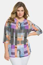 Nieuw slinky tuniek met watervalhals & streepdessin mt 50 52, Blouse of Tuniek, Paars, Nieuw, Ulla Popken