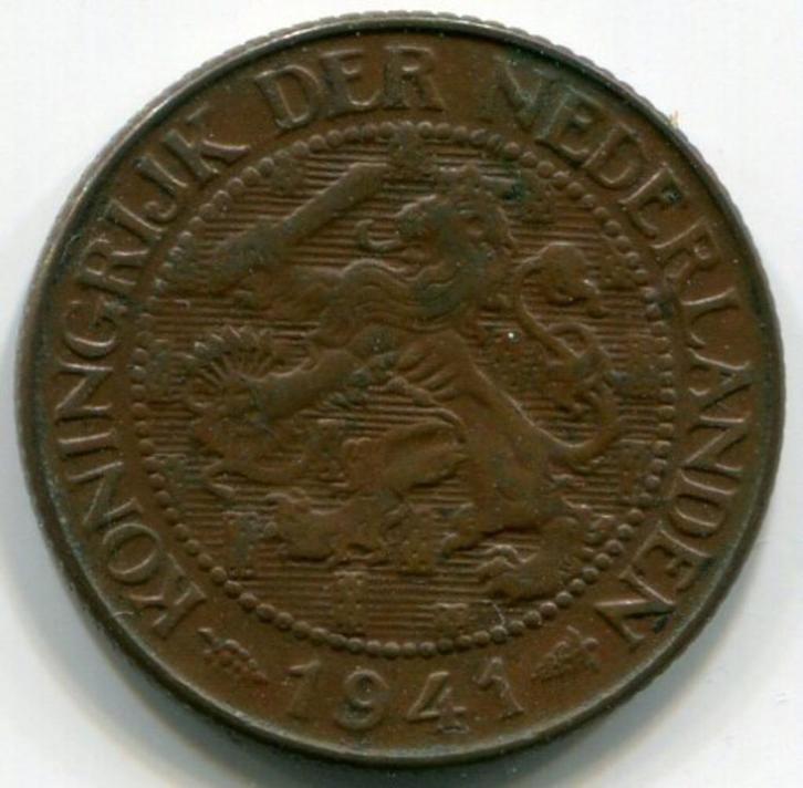 1 cent 1941 en 1948   Wilhelmina, Postzegels en Munten, Munten | Nederland, Setje, 1 cent, Koningin Wilhelmina, Ophalen of Verzenden