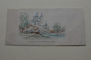 HAARLEM AMSTERDAMSEPOORT Houtgravure 1881 hand gekleurd G60 beschikbaar voor biedingen