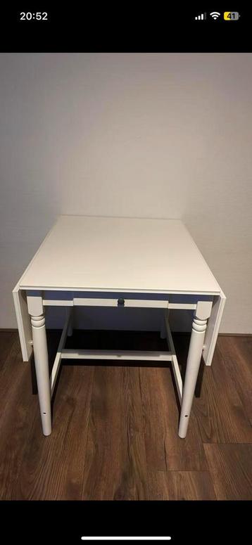 Ikea INGATORP klaptafel in het wit beschikbaar voor biedingen
