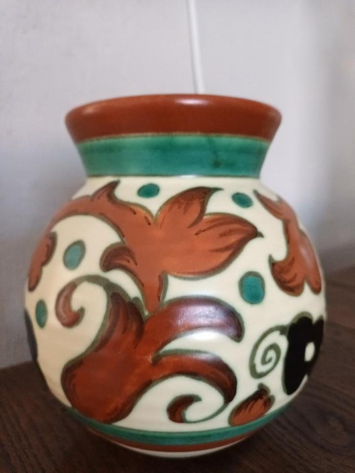 Gouda Plateel Vaas 2564 Corola Royal Zuid Holland - 4070, Antiek en Kunst, Antiek | Keramiek en Aardewerk, Ophalen of Verzenden