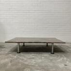 Vintage design salontafel met natuurstenen blad, Huis en Inrichting, Tafels | Salontafels, Ophalen, Gebruikt, 100 tot 150 cm, 50 tot 100 cm