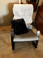 IKEA POANG, schommelstoel, zwart‑bruin-grijs, Huis en Inrichting, Ophalen, Hout, 75 tot 100 cm, Zo goed als nieuw