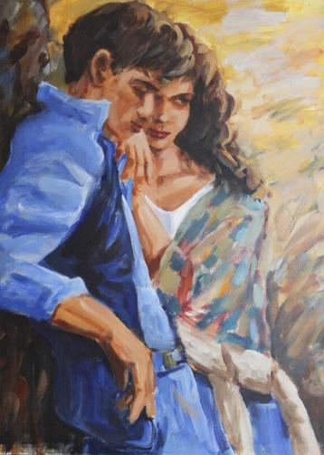 gouache op papier - 'Flamenco Dansers' beschikbaar voor biedingen