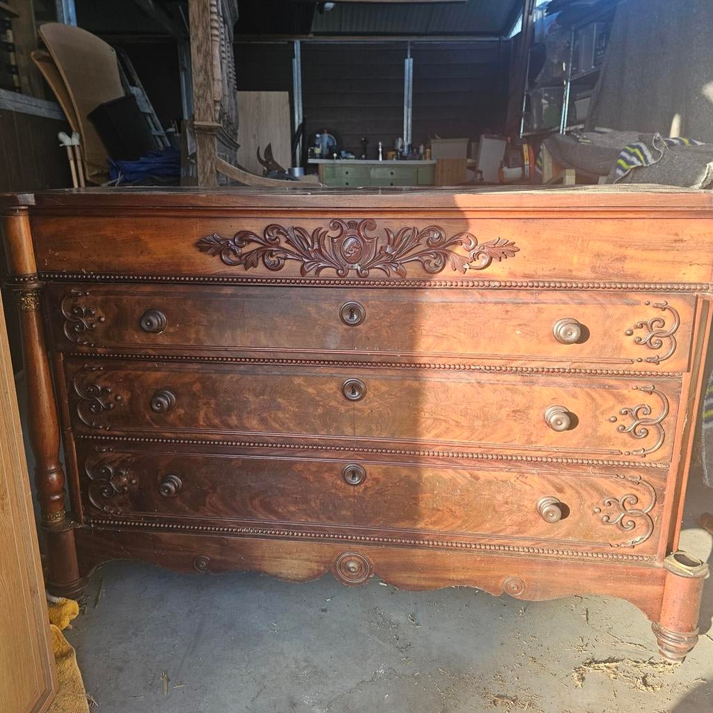 Antieke Barok Commode - 125cm Breed, Ophalen