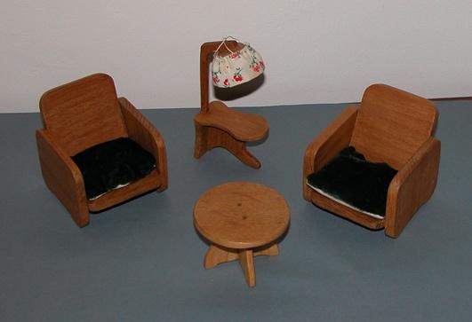 Schattig vintage jaren 30 zitgroep., Verzenden, Zo goed als nieuw, Poppenhuis